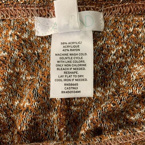 Abound Womens Rust Stripe Marled Knit Joggers Banded Cuffs Pants - Picture 4 of 4